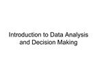 Introduction to Data Analysis and Decision Making