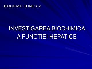 BIOCHIMIE CLINICA 2