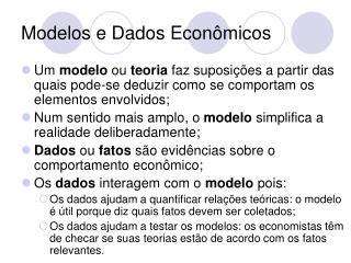 Modelos e Dados Econômicos