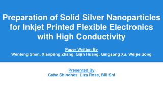 Paper Written By Wenfeng Shen, Xianpeng Zhang, Qijin Huang, Qingsong Xu, Weijie Song