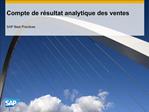 Compte de r sultat analytique des ventes