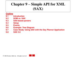 Chapter 9 – Simple API for XML (SAX)