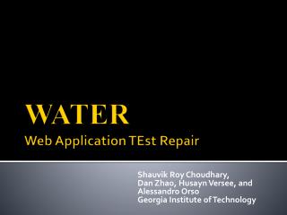 WATER Web Application TEst Repair
