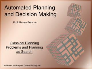 Classical Planning Problems and Planning as Search