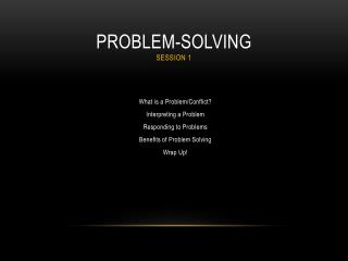 Problem-Solving Session 1