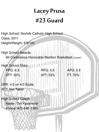 Lacey Prusa #23 Guard