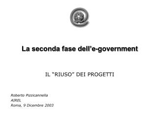 La seconda fase dell’e-government