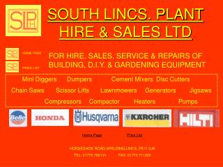 SOUTH LINCS. PLANT HIRE &amp; SALES LTD