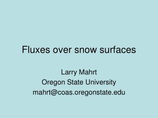 Fluxes over snow surfaces