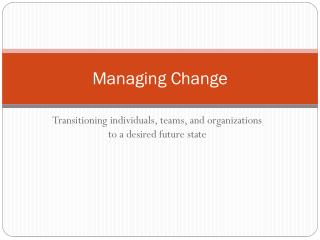 Managing Change