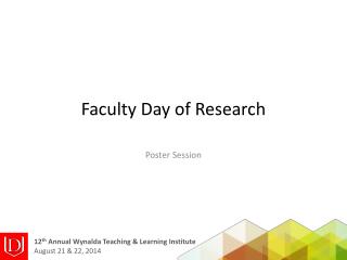 Faculty Day of Research