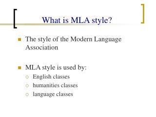 What is MLA style?