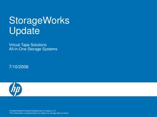 StorageWorks Update