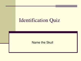 Identification Quiz