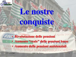 Le nostre conquiste