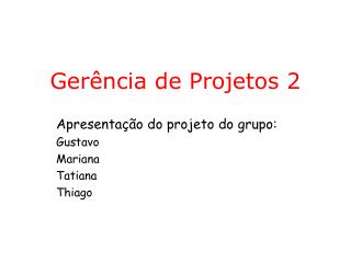 Gerência de Projetos 2