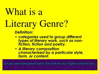 What is a Literary Genre?