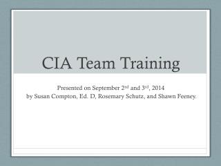 CIA Team Training