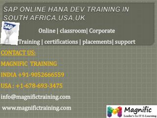 Sap online hana dev training in south africa,usa,uk