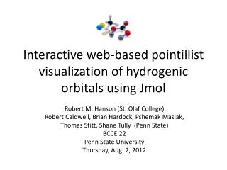 Interactive web-based pointillist visualization of hydrogenic orbitals using Jmol