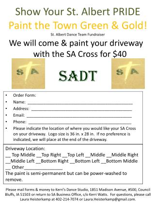 Show Your St. Albert PRIDE Paint the Town Green &amp; Gold! St. Albert Dance Team Fundraiser