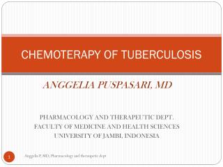 CHEMOTERAPY OF TUBERCULOSIS