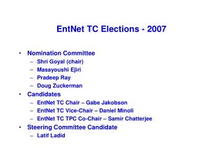 EntNet TC Elections - 2007