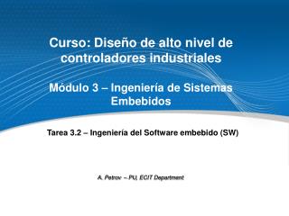 Curso: Diseño de alto nivel de controladores industriales