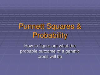 Punnett Squares &amp; Probability