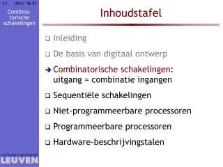 Inhoudstafel