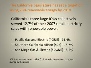 IOU is an Investor owned Utility Co. (not a city or county or company owned by the public)