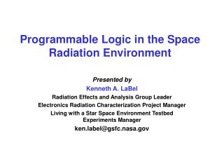 Programmable Logic in the Space Radiation Environment