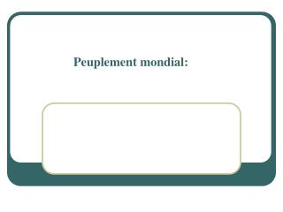 Peuplement mondial: