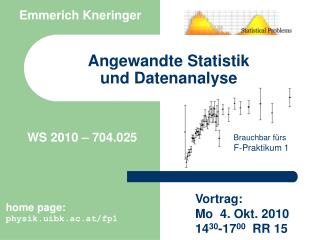 Angewandte Statisti k und Datenanalyse