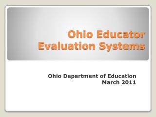 Ohio Educator Evaluation Systems