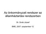 Az nkorm nyzati rendszer az llamh ztart si rendszerben