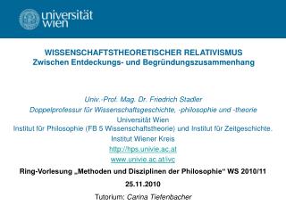 Univ.-Prof. Mag. Dr. Friedrich Stadler