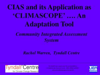 CIAS and its Application as ‘CLIMASCOPE’ …. An Adaptation Tool