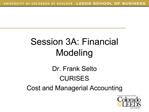 Session 3A: Financial Modeling