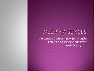 Wzór na sukces