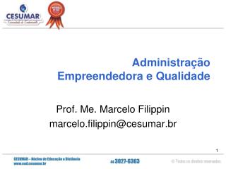 Administração Empreendedora e Qualidade