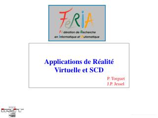 Applications de Réalité Virtuelle et SCD