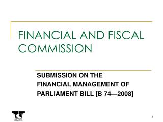 FINANCIAL AND FISCAL COMMISSION