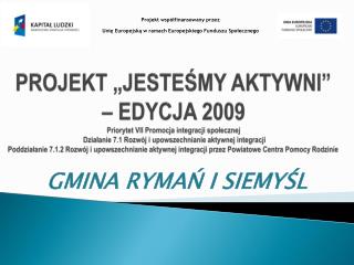 GMINA RYMAŃ I SIEMYŚL