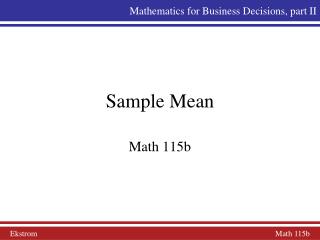 Sample Mean