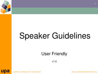 Speaker Guidelines User Friendly v1.0