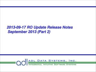 2013-09-17 RO Update Release Notes  September 2013 ( Part 2)