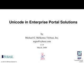 Unicode in Enterprise Portal Solutions