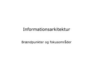 Informationsarkitektur