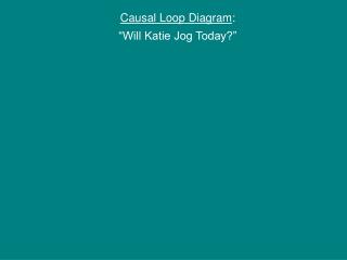 Causal Loop Diagram : “Will Katie Jog Today?”